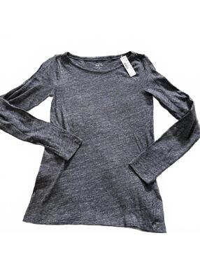 J. CREW Painter Long sleeve 100% Cotton Tee Heather Gray Wms SZ S NWT Preppy